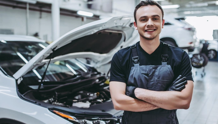 service center installer in car shop