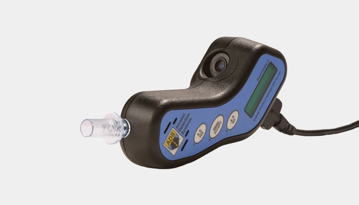 ADS Determinator ignition interlock device with mouthpiece and digital display